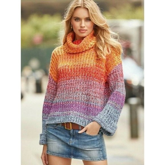 525 America Rainbow Kimono Turtleneck 